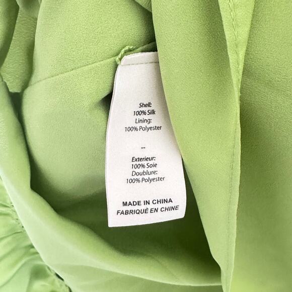 Cinq à Sept Petunya Silk Ruffle Hi-Low Dress in Green - Picture 10 of 14